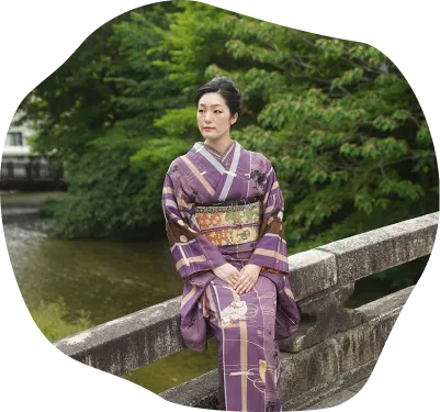 アンティーク着物のディスプレイ